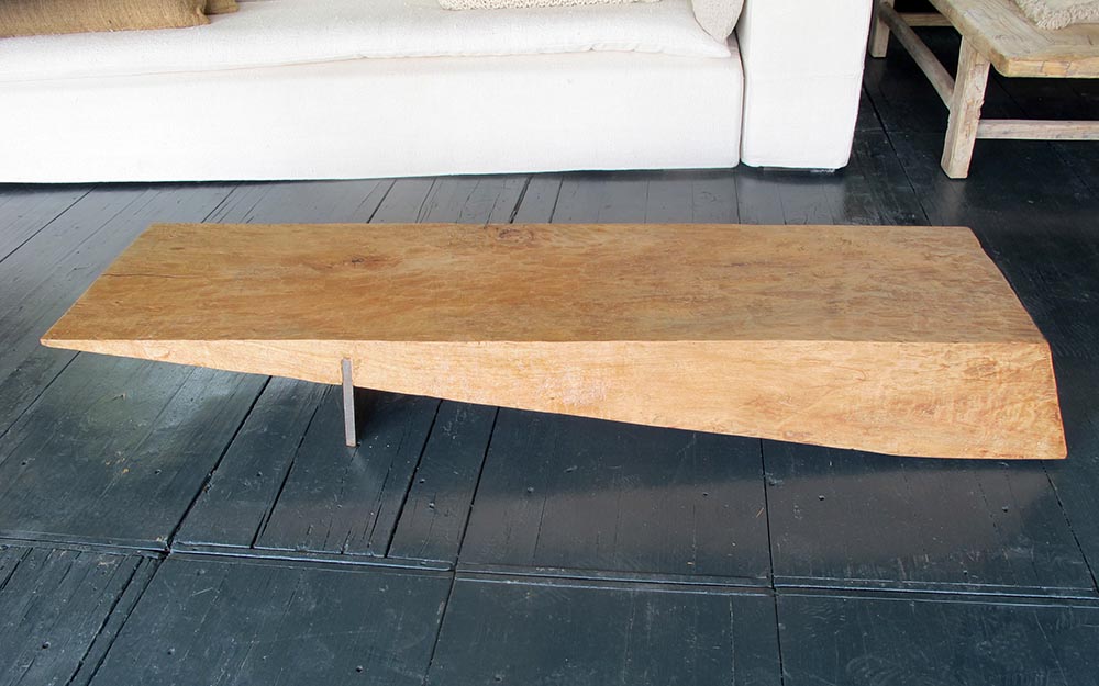 AIR coffe table hand made with mango wood from Kenya and iron 188x46x25 cm h